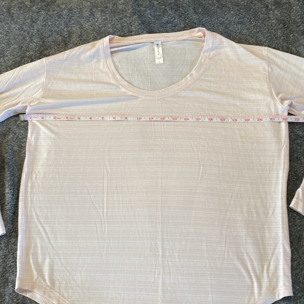 Athleta Cloudlight Stratus Striped Top Peachy Pink Size Small #657835 - Picture 4 of 4